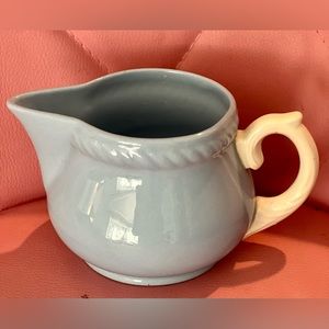 Pair of lovely Vintage 1930’s Homer Laughlin Kraft Blue Creamer and Sugar